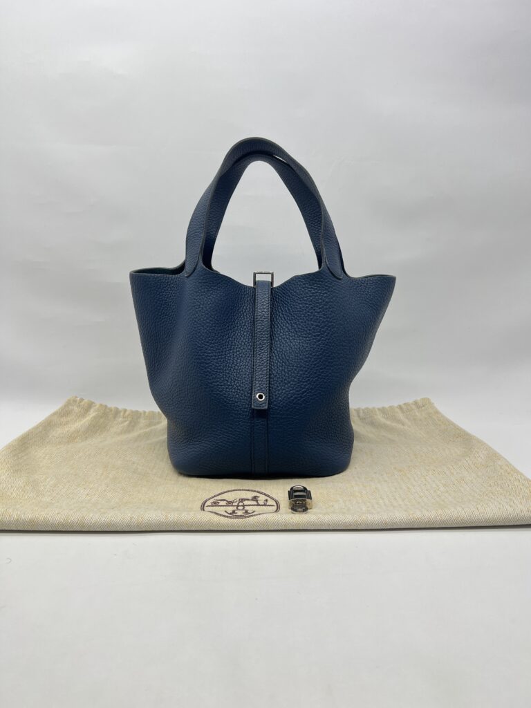 Hermes Picotin 22 Clemence Bleu Brighton PHW