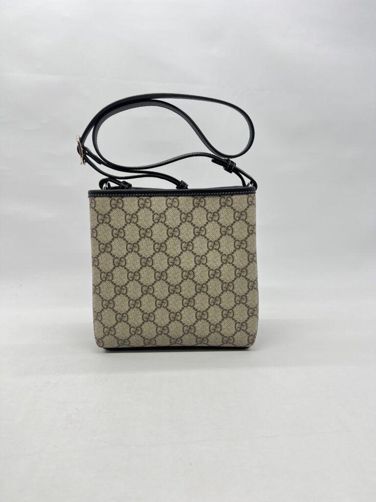 Gucci GG Emblem Small Bucket GG Supreme Black LGHW