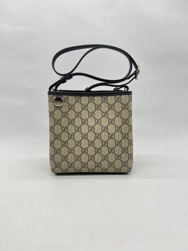 Gucci GG Emblem Small Bucket GG Supreme Black LGHW