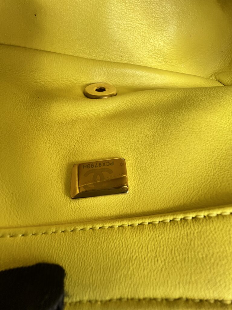 Chanel Mini Flap Bag Pearl Crush Lambskin Yellow GHW