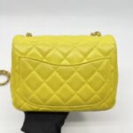 Chanel Mini Flap Bag Pearl Crush Lambskin Yellow GHW