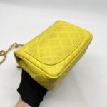 Chanel Mini Flap Bag Pearl Crush Lambskin Yellow GHW
