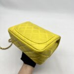 Chanel Mini Flap Bag Pearl Crush Lambskin Yellow GHW