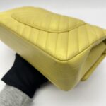 Chanel Medium Classic Chevron Yellow Lambskin GHW