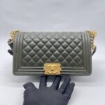 Chanel Boy 25 Lambskin Dark Green GHW