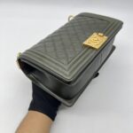 Chanel Boy 25 Lambskin Dark Green GHW