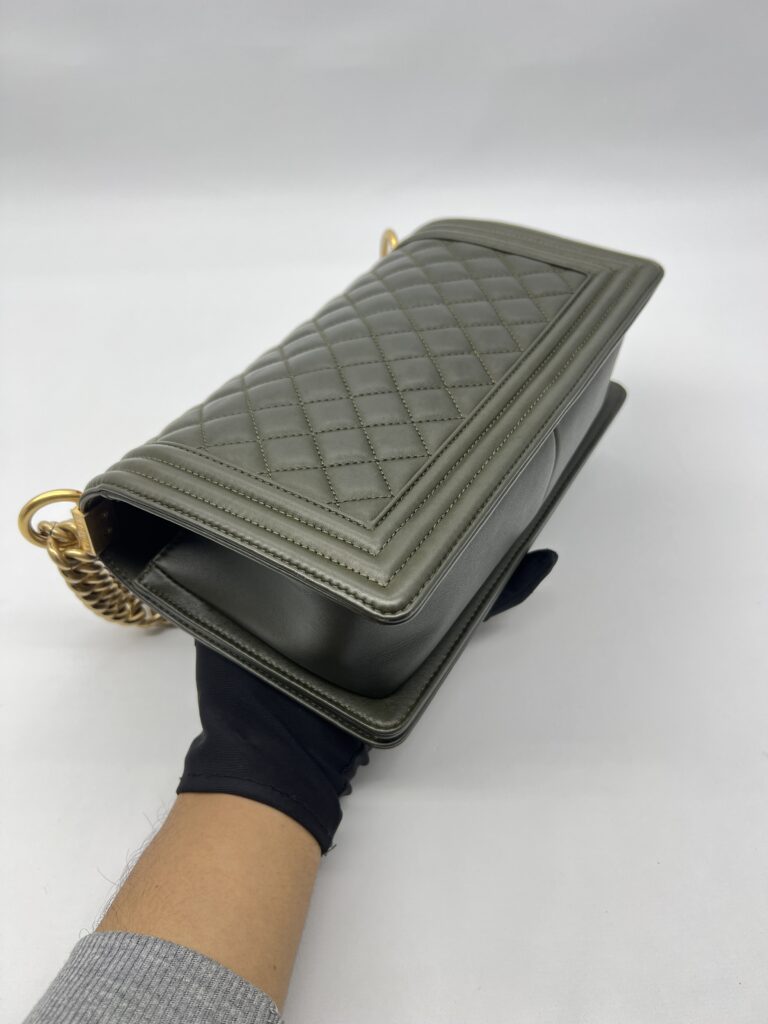 Chanel Boy 25 Lambskin Dark Green GHW