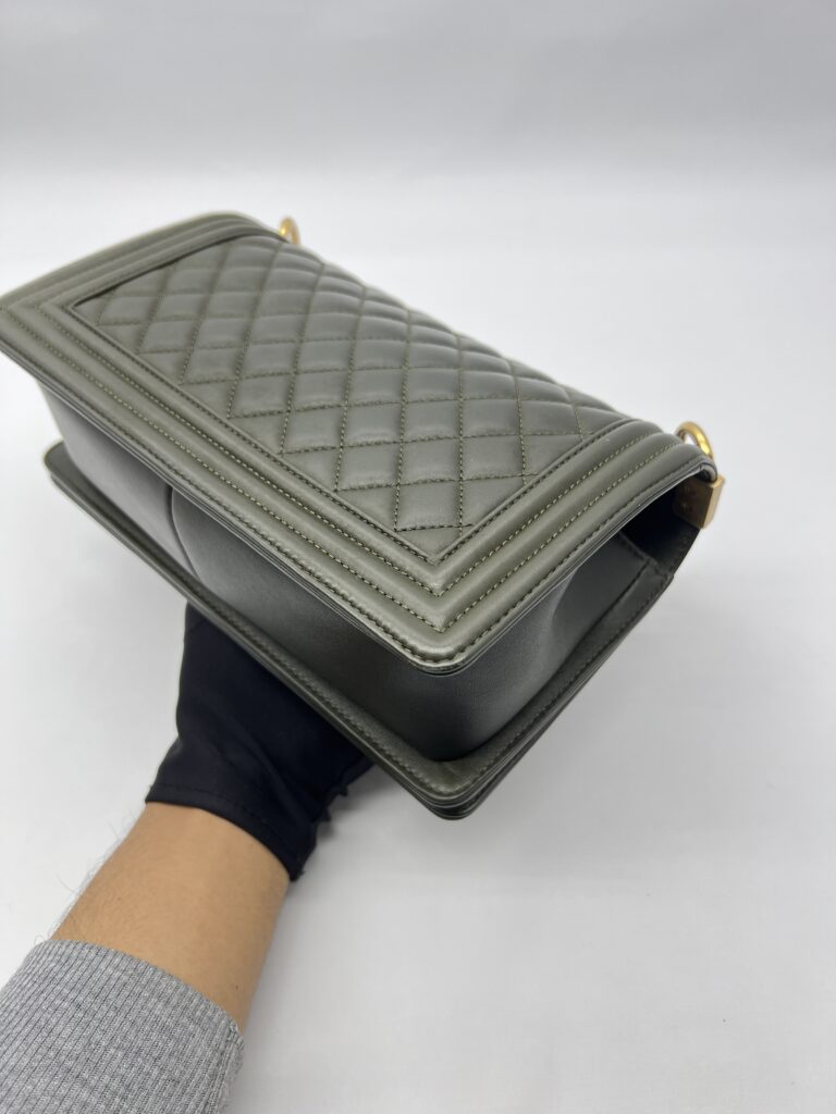Chanel Boy 25 Lambskin Dark Green GHW