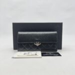 Chanel CC Long Wallet Black SHW