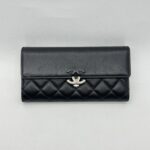 Chanel CC Long Wallet Black SHW