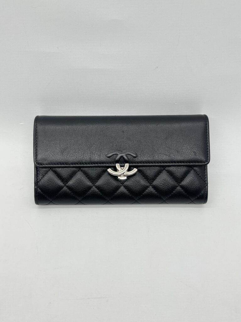 Chanel CC Long Wallet Black SHW