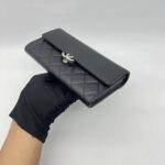 Chanel CC Long Wallet Black SHW