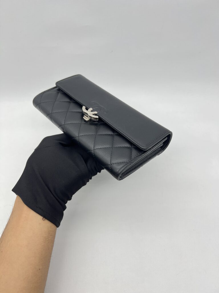 Chanel CC Long Wallet Black SHW