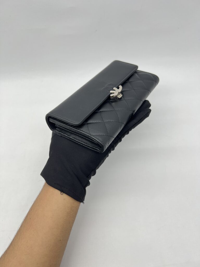 Chanel CC Long Wallet Black SHW