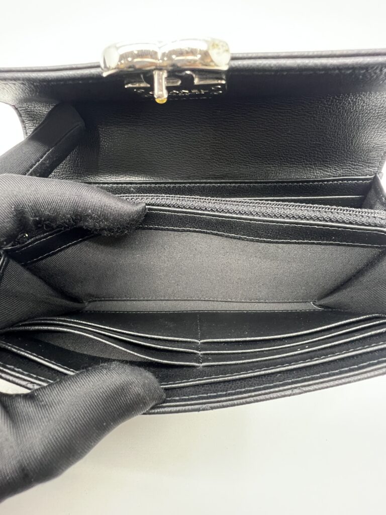 Chanel CC Long Wallet Black SHW