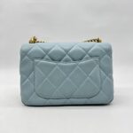 Chanel Mini Enamel Pending CC Lambskin Light Blue GHW