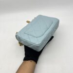 Chanel Mini Enamel Pending CC Lambskin Light Blue GHW