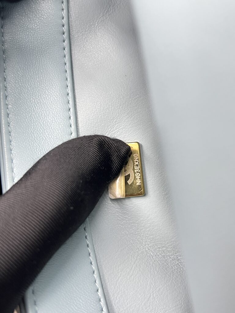Chanel Mini Enamel Pending CC Lambskin Light Blue GHW