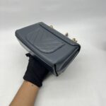 Chanel Chevron Top Handle Blue Calfskin GHW