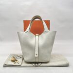 Hermes Picotin Lock 18 Clemence Gris Perle GHW