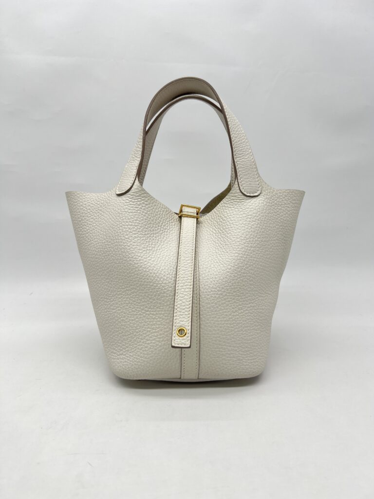 Hermes Picotin Lock 18 Clemence Gris Perle GHW