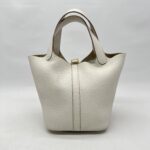 Hermes Picotin Lock 18 Clemence Gris Perle GHW