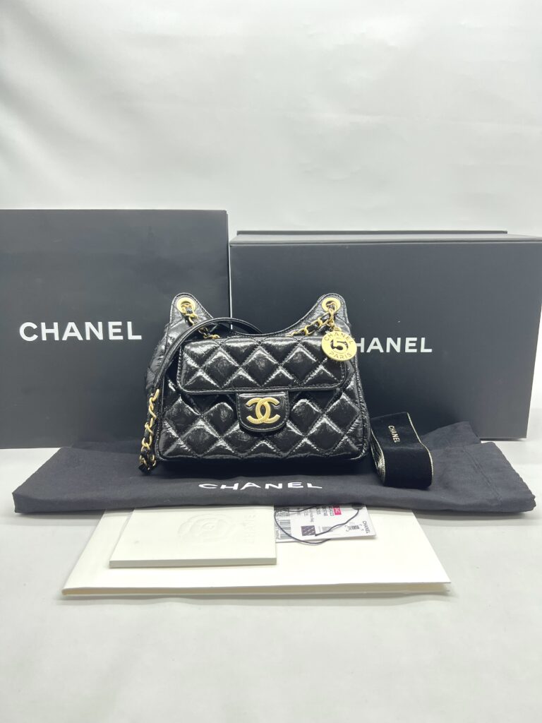 Chanel Small Hobo Glaze Black GHW
