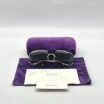 Gucci Sunglasses Rimless Gold Brown