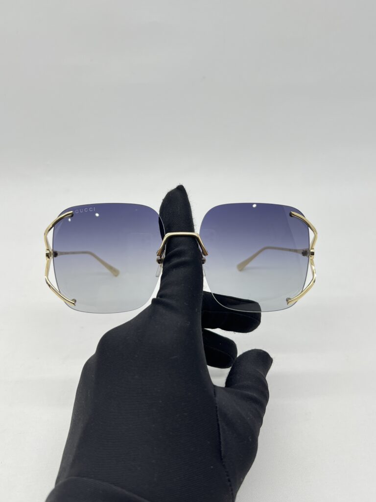 Gucci Sunglasses Rimless Gold Brown
