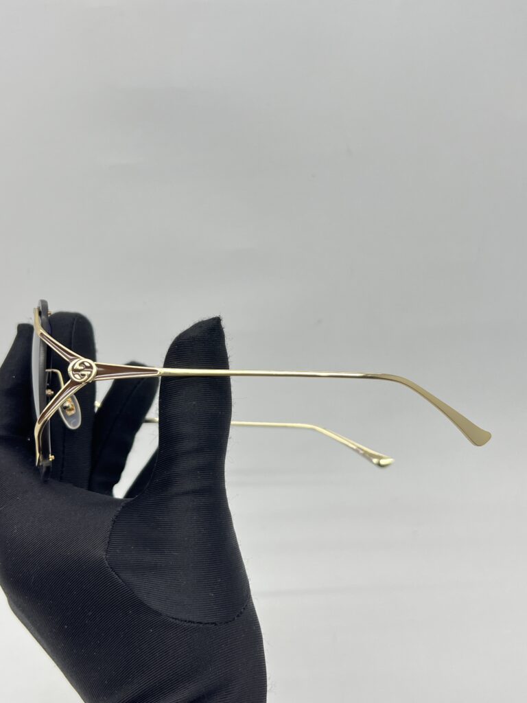 Gucci Sunglasses Rimless Gold Brown