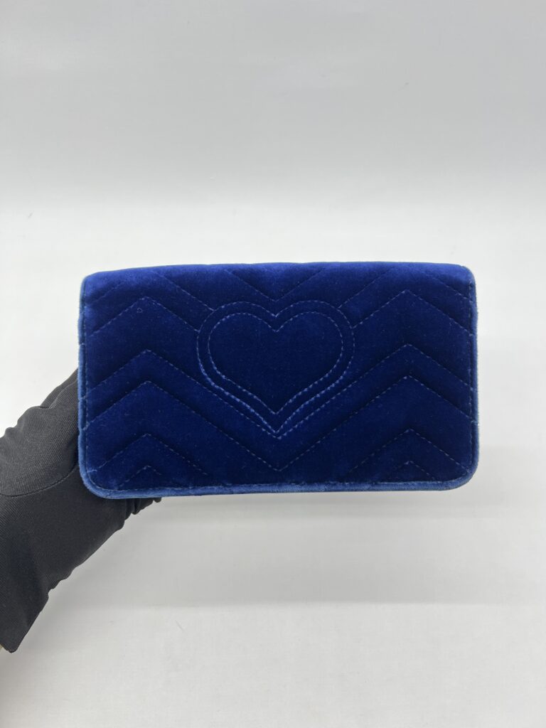 Gucci Marmont Mini Bag Velvet Blue GHW