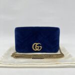 Gucci Marmont Mini Bag Velvet Blue GHW