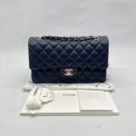 Chanel Medium Classic D. Flap Caviar Navy LGHW