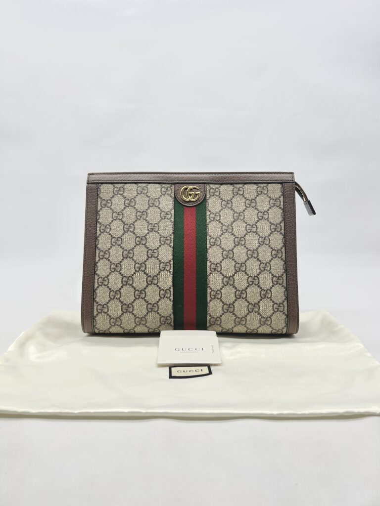 Gucci Ophidia Pouch GG Supreme Brown GHW