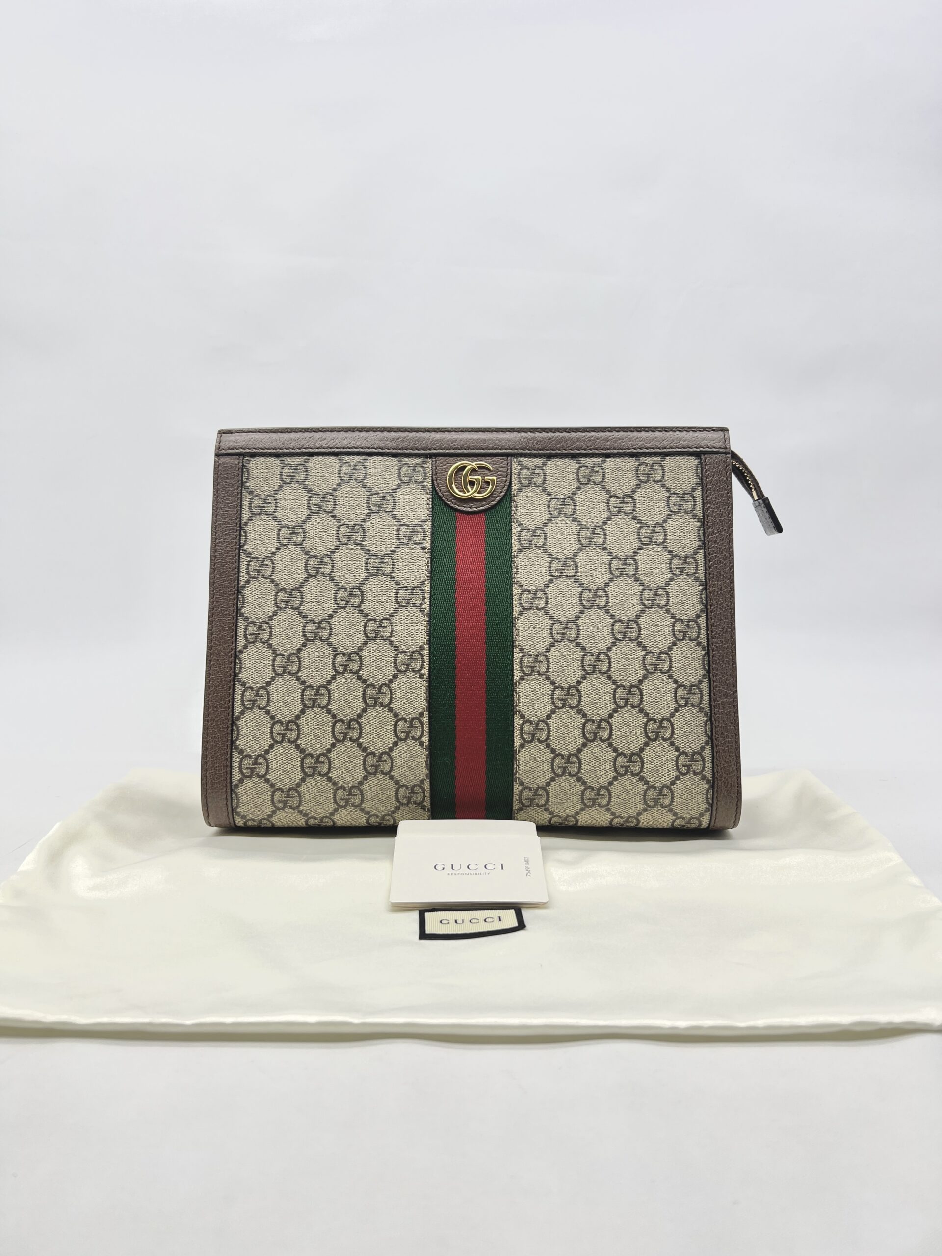 Gucci Ophidia Pouch GG Supreme Brown GHW