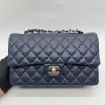 Chanel Medium Classic D. Flap Caviar Navy LGHW