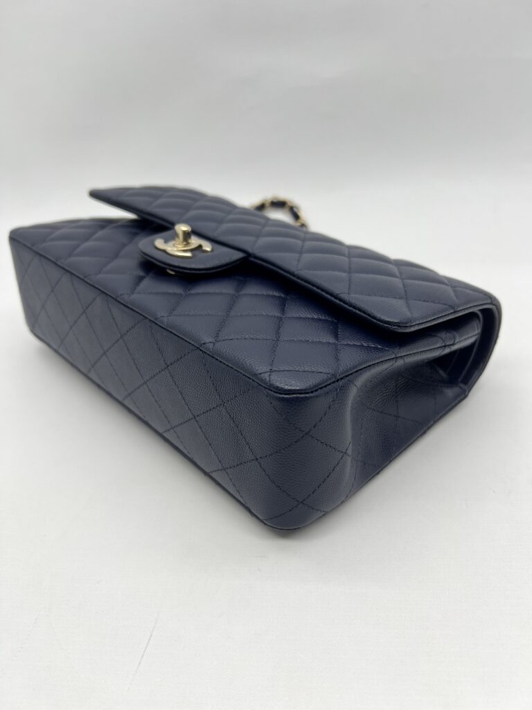 Chanel Medium Classic D. Flap Caviar Navy LGHW