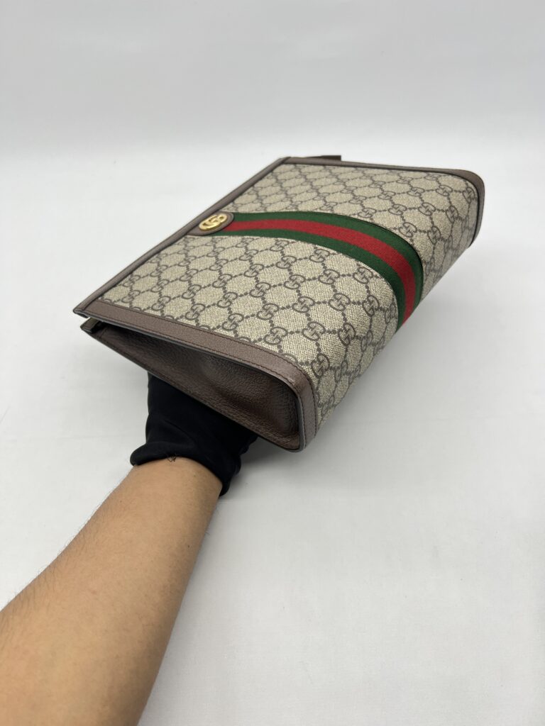 Gucci Ophidia Pouch GG Supreme Brown GHW