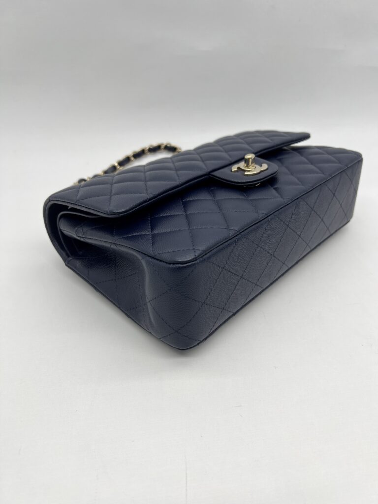 Chanel Medium Classic D. Flap Caviar Navy LGHW