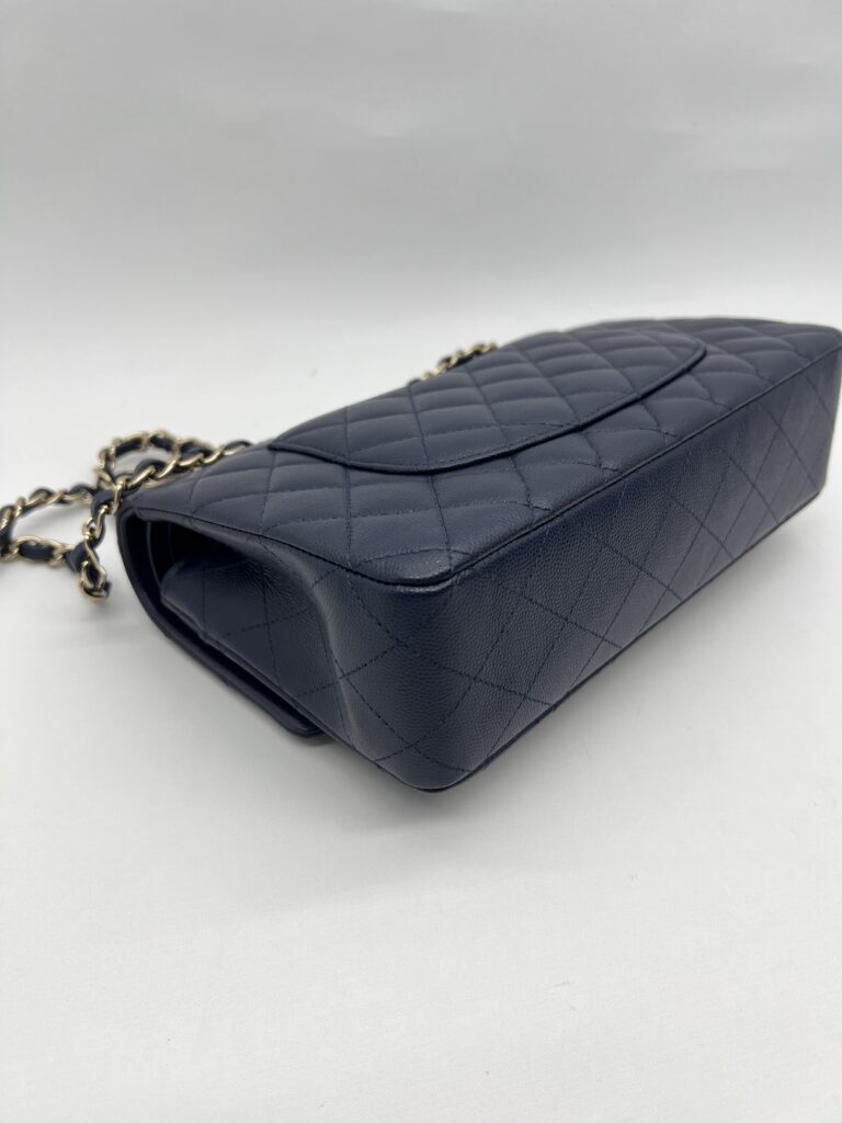 Chanel Medium Classic D. Flap Caviar Navy LGHW