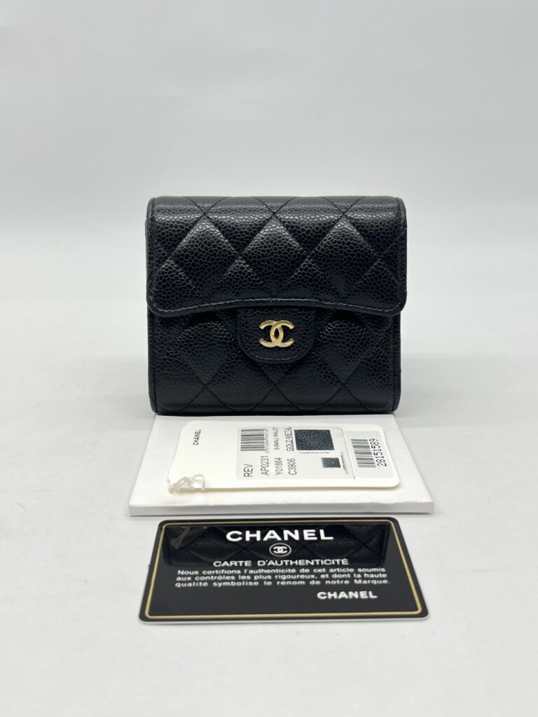 Chanel Trifold Wallet Caviar Black GHW