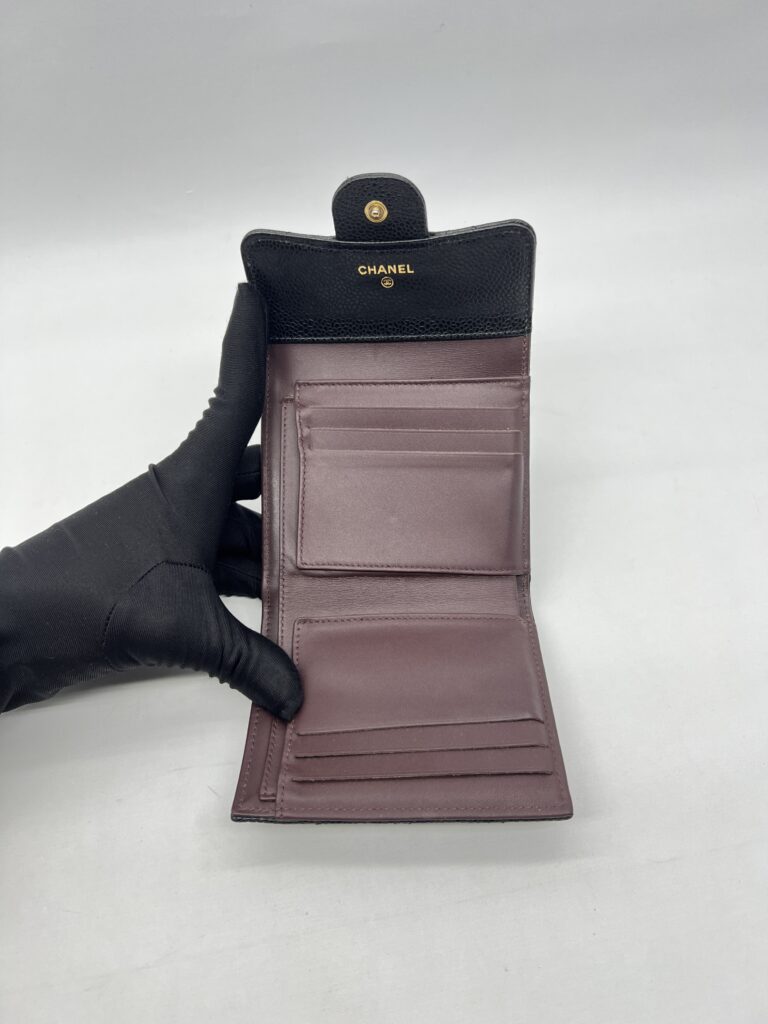 Chanel Trifold Wallet Caviar Black GHW