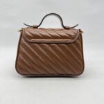 Gucci Mini Marmont Top Handle  Geometric Caramel GHW