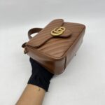 Gucci Mini Marmont Top Handle  Geometric Caramel GHW