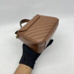 Gucci Mini Marmont Top Handle  Geometric Caramel GHW