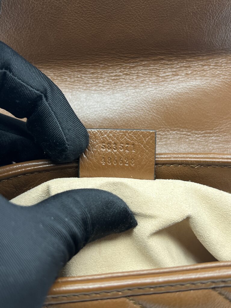 Gucci Mini Marmont Top Handle  Geometric Caramel GHW