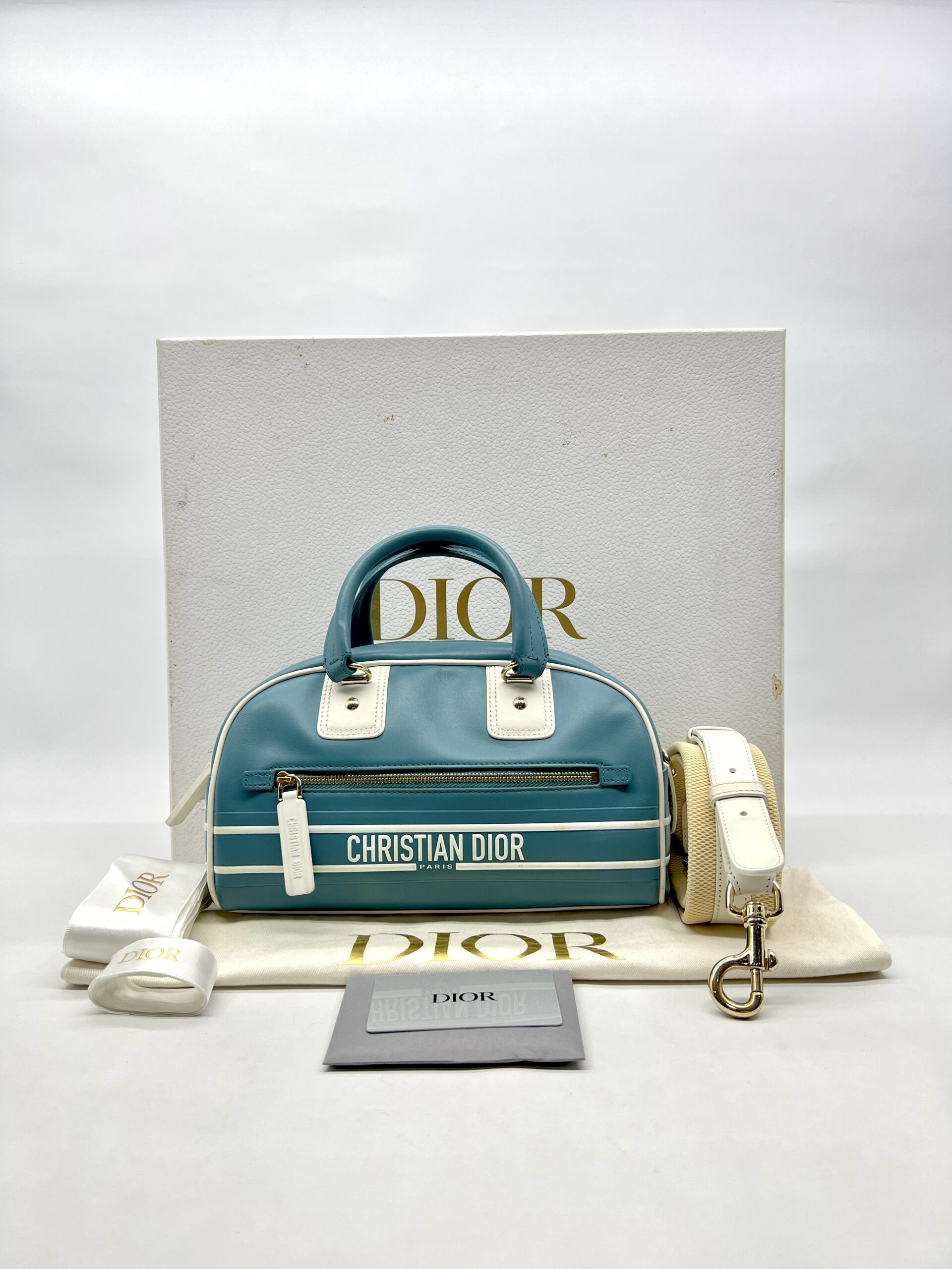 Dior D-Vibe Bowling Small Blue White GHW