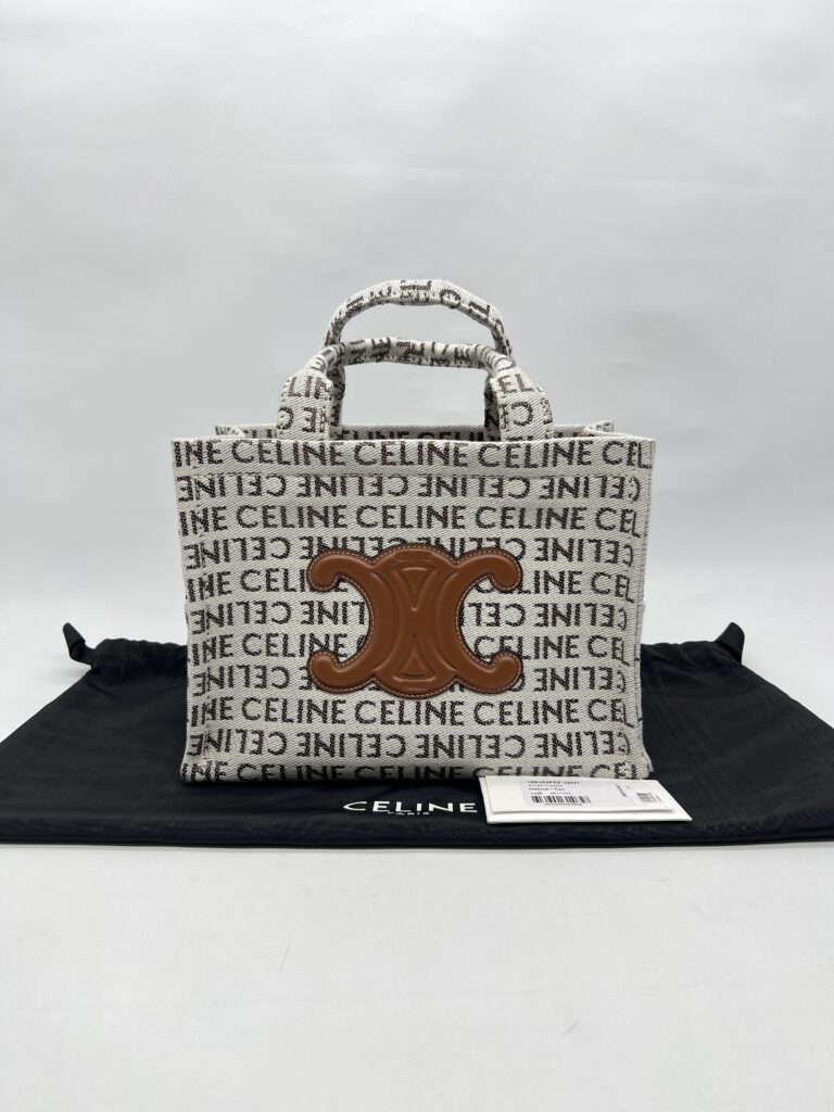 Chanel Small Cabas Canvas White And Tan