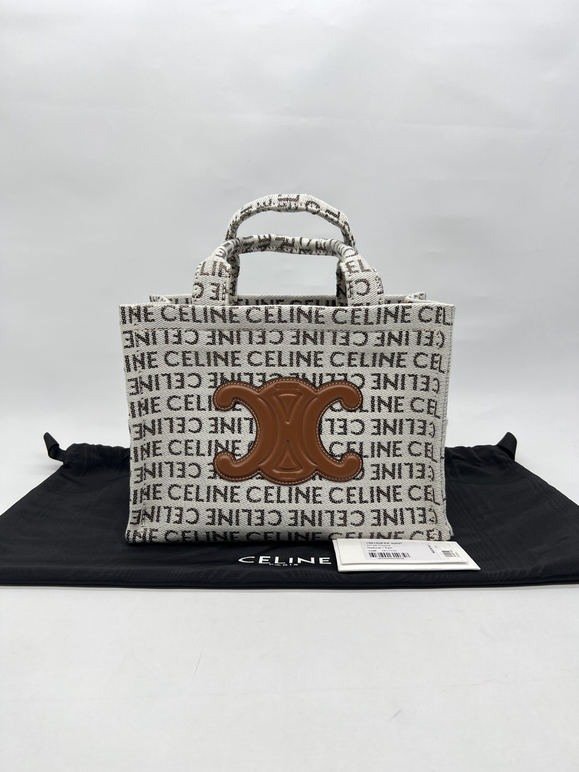 Chanel Small Cabas Canvas White And Tan
