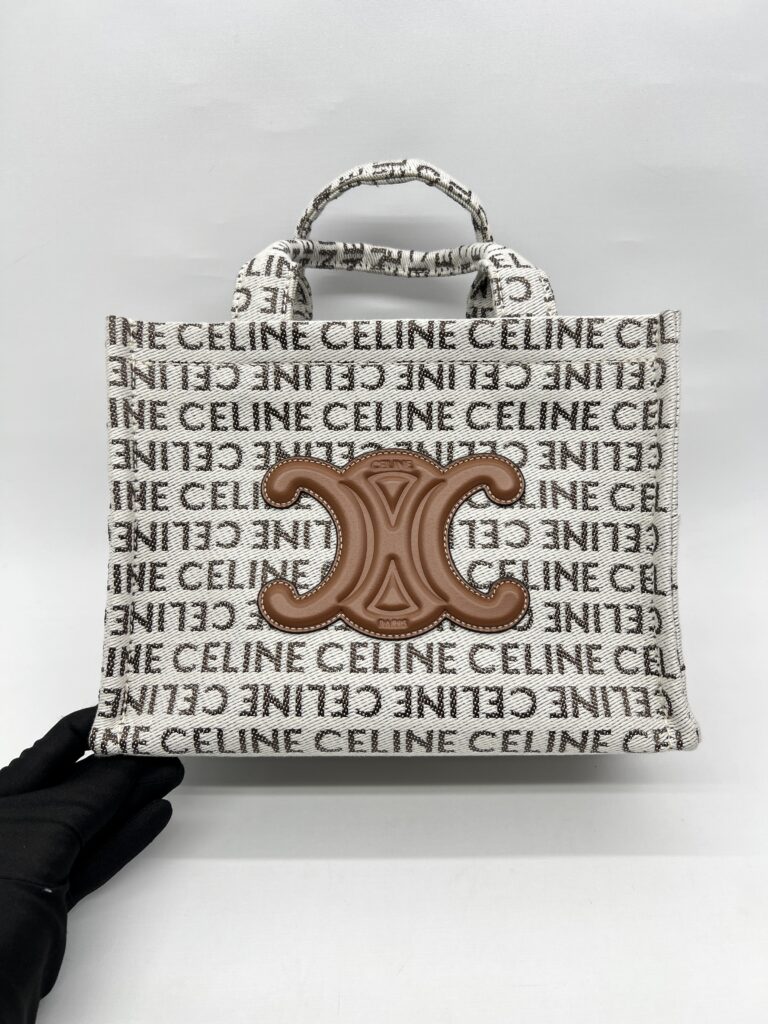 Chanel Small Cabas Canvas White And Tan